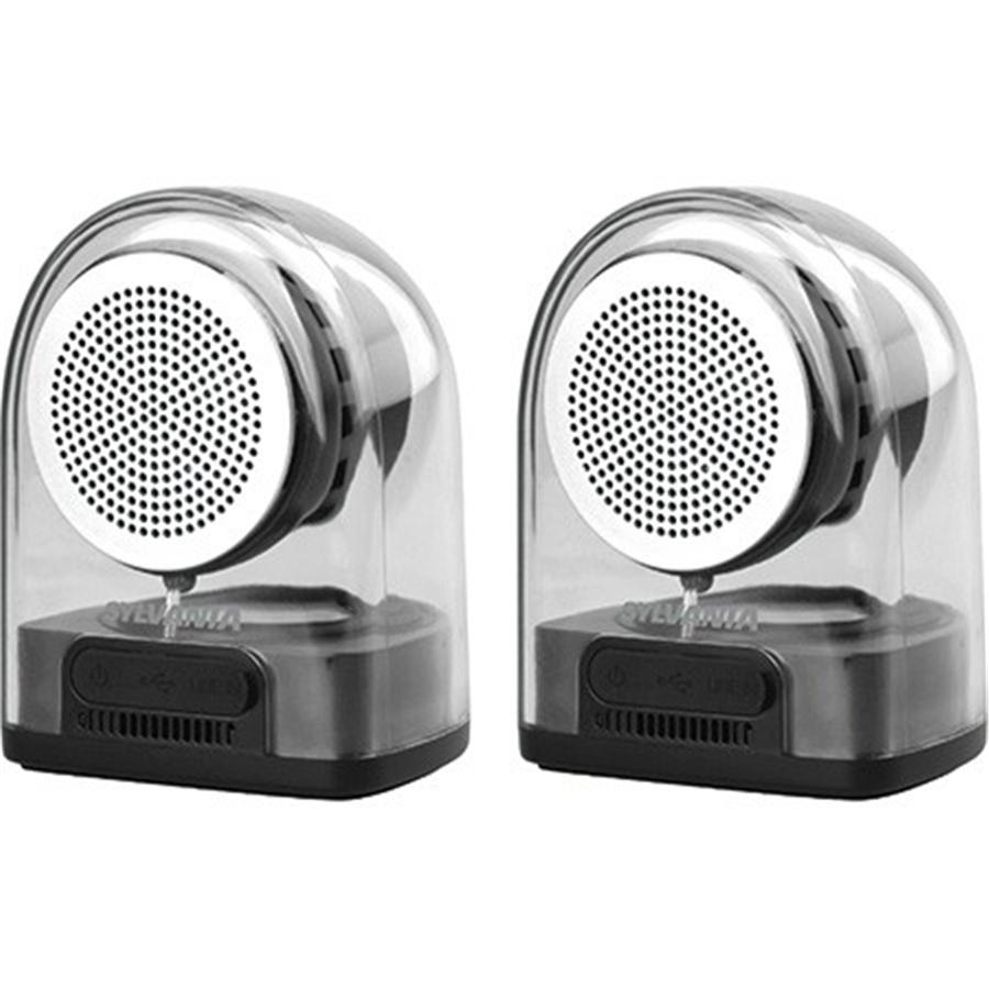 Sylvania - Wireless Stereo Speakers, Bluetooth 4.2 with Silicone Sleeve, Black - - Mounts For Less