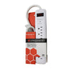 SyncPower SP-6FS-400J-W 400 Joules Surge Protector, 6 Outlets, Indoor, White - - Mounts For Less