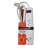 SyncPower SP-6FS-750J-W 750 Joules Surge Protector, 6 Outlets, Indoor, White - - Mounts For Less