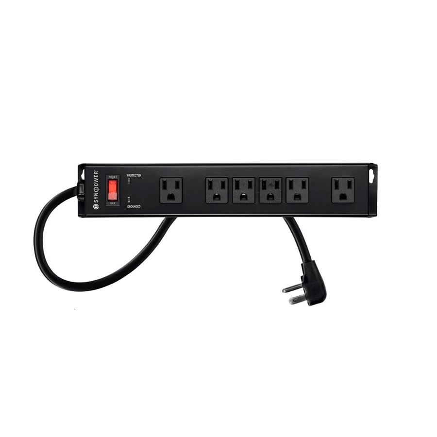 SyncPower SP-6FSM-1000J Surge Protector 1150 Joules, 6 Sockets, Indoor, Black - - Mounts For Less