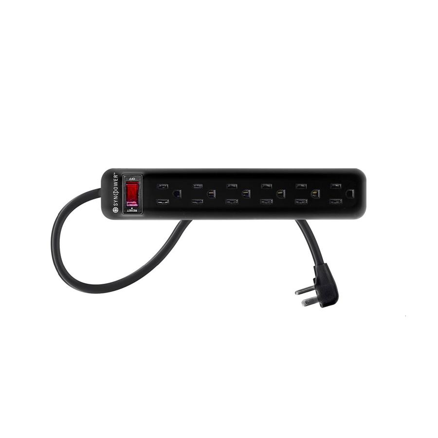 SyncPower SP-6PB Indoor Power Bar 6 Outlets Black - - Mounts For Less