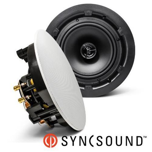 SyncSound SS-ICS-6 2-Way In-Ceiling Speakers 6.5" 70 Watts 8 Ohms Sold As A Pair White Frameless - - Mounts For Less