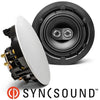 SyncSound SS-ICS6-DVC 6.5" Stereo In-Ceiling 80 Watts 8 Ohms Speaker 1 Unit - - Mounts For Less