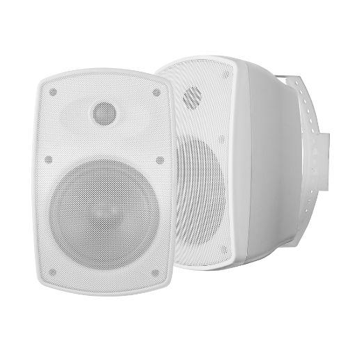 SyncSound SS-MC60-WH 6.5" 100W Outdoor-Indoor Speakers Pair 8 Ohms With Wall Mounting Brackets White - - Mounts For Less
