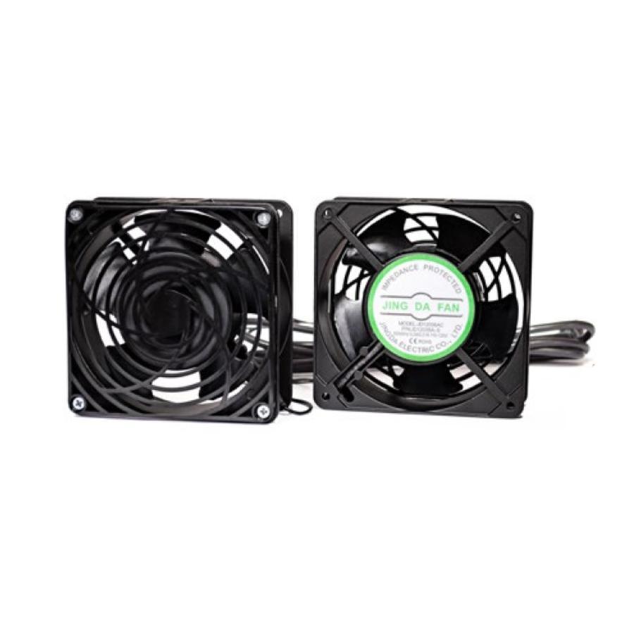 SyncSystem SSYS-CF-02 Cooling Fan for Wall Mount Racks - 2 Fans + Power Cable, Black - - Mounts For Less