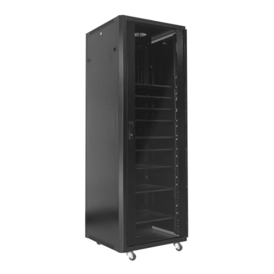 SyncSystem SSYS-RACK-42 Server Cabinet/ Rack AV 42U with Glass Door, Black - - Mounts For Less
