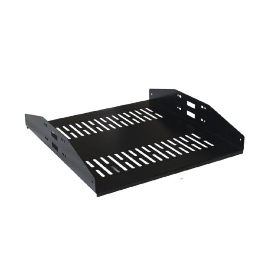 SyncSystem SSYS-S2CM Universal Rack Shelf - Centre Mount - Vented 2U-19'' For Server Cabinet, Black - - Mounts For Less
