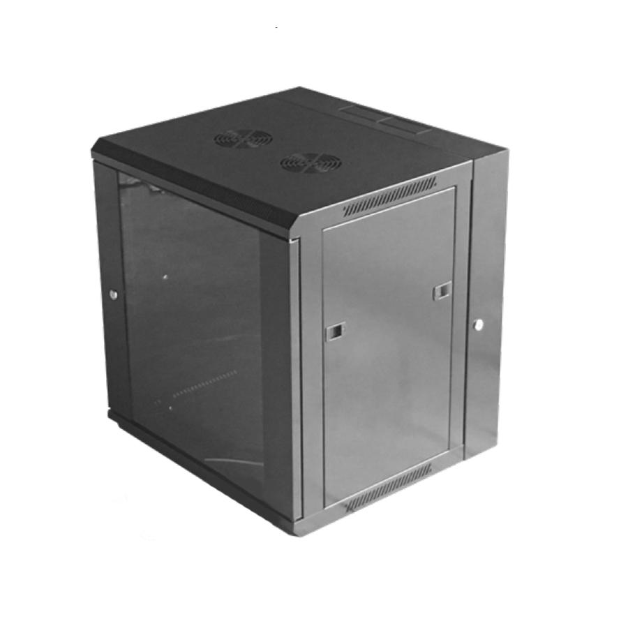 SyncSystem SSYS-WM01-15 Hinged Wall Equipment Rack 15U WithTempered Glass Door, Silver - - Mounts For Less