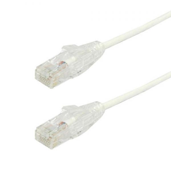 TechCraft 3 ft Ultra Slim CAT6a (10 Gbit/s) UTP Network Cable White - - Mounts For Less