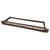 TechCraft Empty Patch Panel for Keystone jacks 24 ports black 19" 1U with Rear Rail - - Mounts For Less