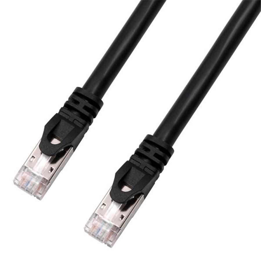 TechCraft - FTP Network Cable with Metal Connectors CAT8, Shielded, 1 Feet Length, Black - - Mounts For Less