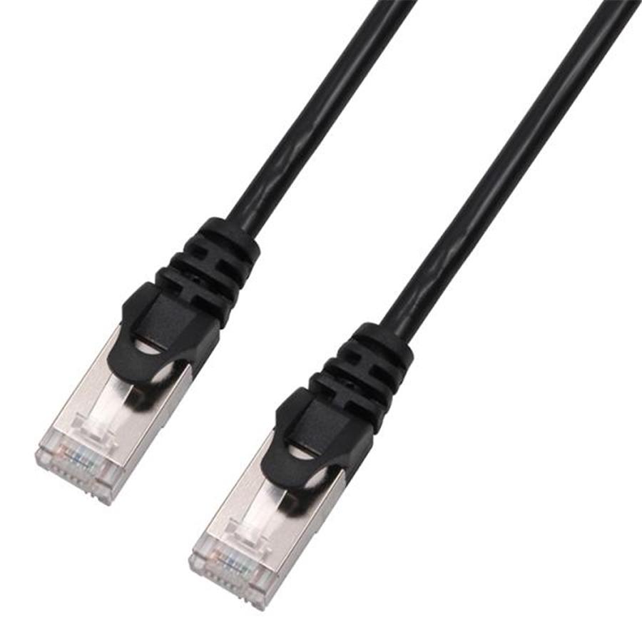 TechCraft - FTP Network Cable with Metal Connectors CAT8, Ultra-thin, Shielded, 15 Feet Length, Black - - Mounts For Less