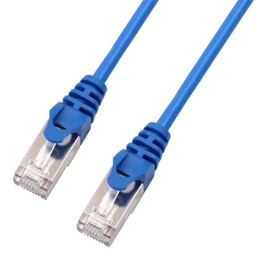 TechCraft - FTP Network Cable with Metal Connectors CAT8, Ultra-thin, Shielded, 15 Feet Length, Blue - - Mounts For Less