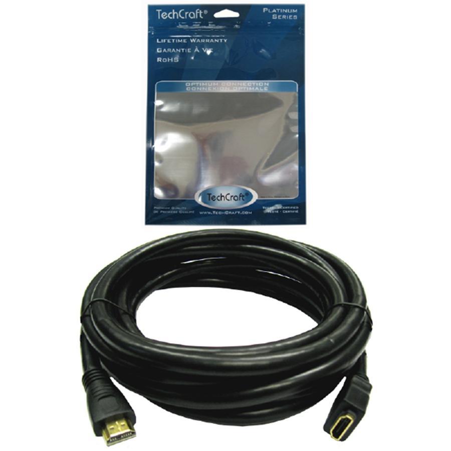 TechCraft High Speed HDMI 1.4 Extension with Ethernet 3D 6 Ft Black - - Mounts For Less