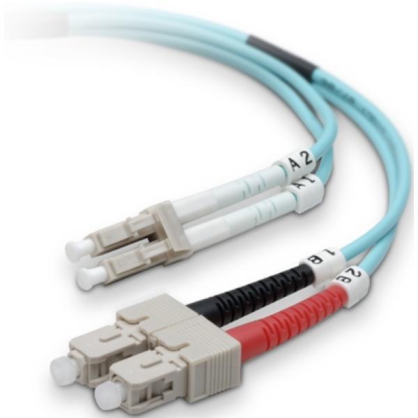 TechCraft Optic Fiber Network Cable OM3 LC to SC 10 Gig Aqua 2 meters (6.5 ft) - - Mounts For Less