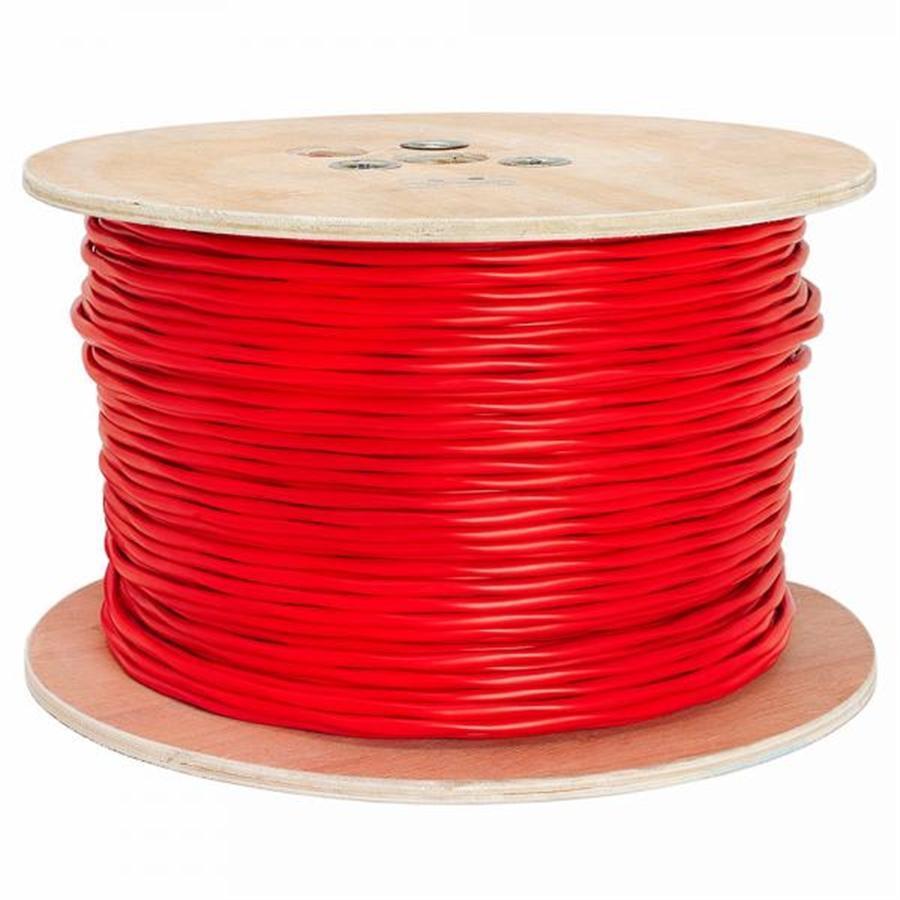TechCraft - Solid Fire Alarm Cables, 16AWG, 2 Conductors, Shielded, FPLR / CMR, 1000 Feet Length, Red - - Mounts For Less