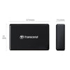 Transcend TS-RDC8K2 Multiple Card Reader, Ports for CompactFlash Cards, SD and microSD, USB 3.1, Type-C, Black - - Mounts For Less
