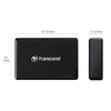 Transcend TS-RDF8K2 Multi Card Reader, Ports for CompactFlash Cards, SD and microSD, USB 3.1, Type-C, Black - - Mounts For Less