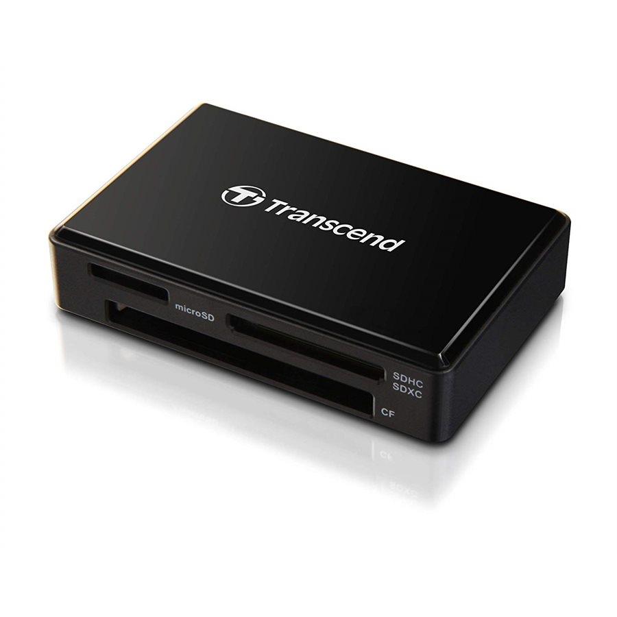 Transcend TS-RDF8K2 Multi Card Reader, Ports for CompactFlash Cards, SD and microSD, USB 3.1, Type-C, Black - - Mounts For Less