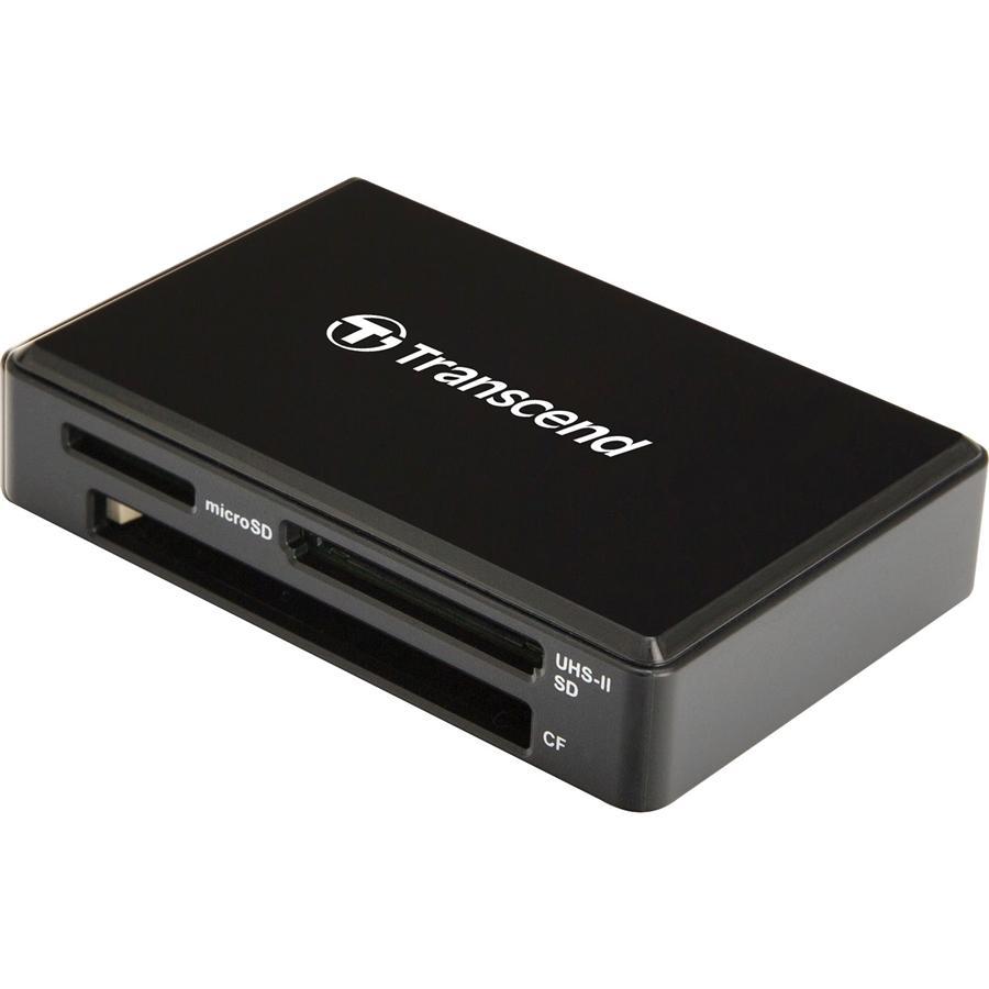 Transcend TS-RDF9K2 UHS-II Multiple Card Reader, Ports for CompactFlash Cards, SD and microSD, USB 3.1, Black - - Mounts For Less