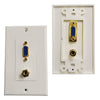 VGA + Audio 3.5mm Wall Plate (1 female to female coupler) White - - Mounts For Less
