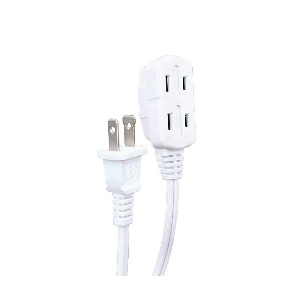 Xtrcity - 3 Outlet Extension Cord, 3 Meter Length, For Indoor Use, White - - Mounts For Less