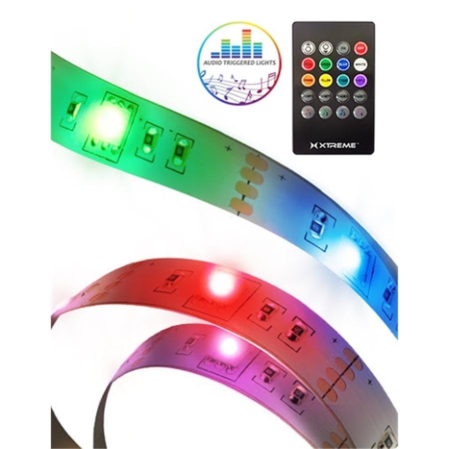 Xtreme XLB7-1024-WHT - LED Strip Kit, 6.6 Feet, Responds to Sounds and Music, Remote Control Included - - Mounts For Less