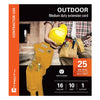 Xtricity - 1 Outlet Grounding Extension Cord, 25 Meter Length, For Outdoor Use, Yellow - - Mounts For Less