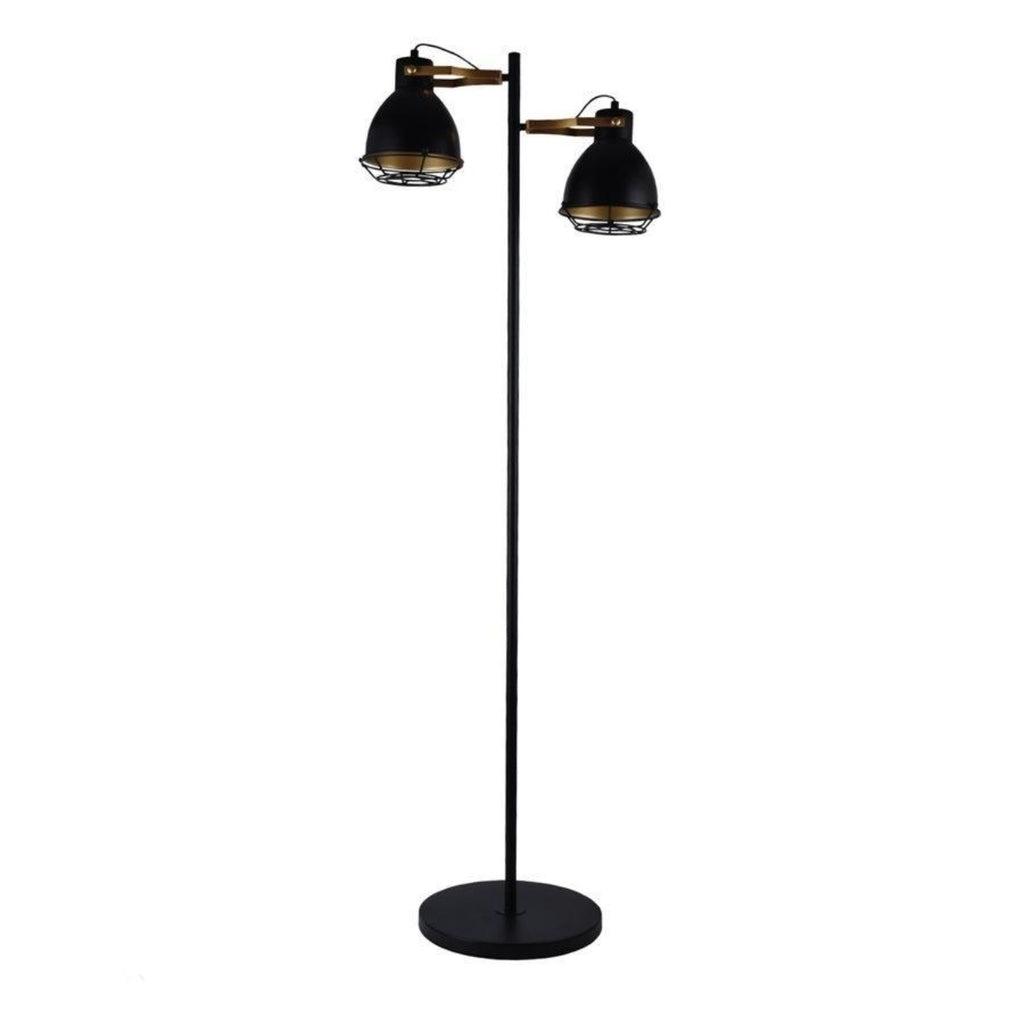 Xtricity - 2 Headed Floor Light, 5 'Height, From The Virginia Collection, Black - - Mounts For Less