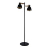 Xtricity - 2 Headed Floor Light, 5 'Height, From The Virginia Collection, Black - - Mounts For Less
