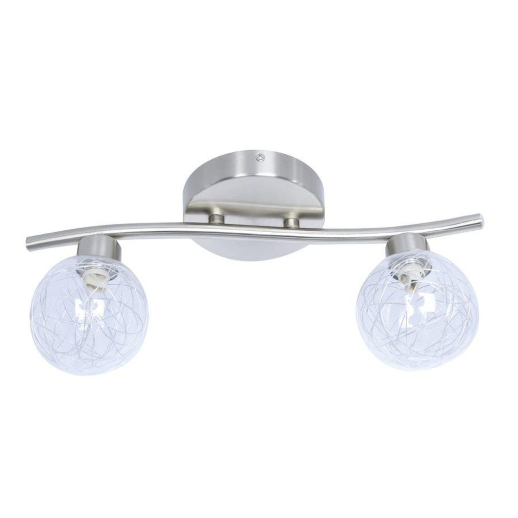 Xtricity - 2 Heads Ceiling Light, 14.17'' Width, From The Oscar Collection, Silver - - Mounts For Less