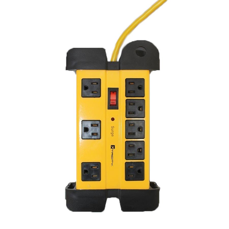Xtricity 3-70626 Electrical Surge Protector 8 Sockets Heavy Duty 1200J 6ft Yellow - - Mounts For Less
