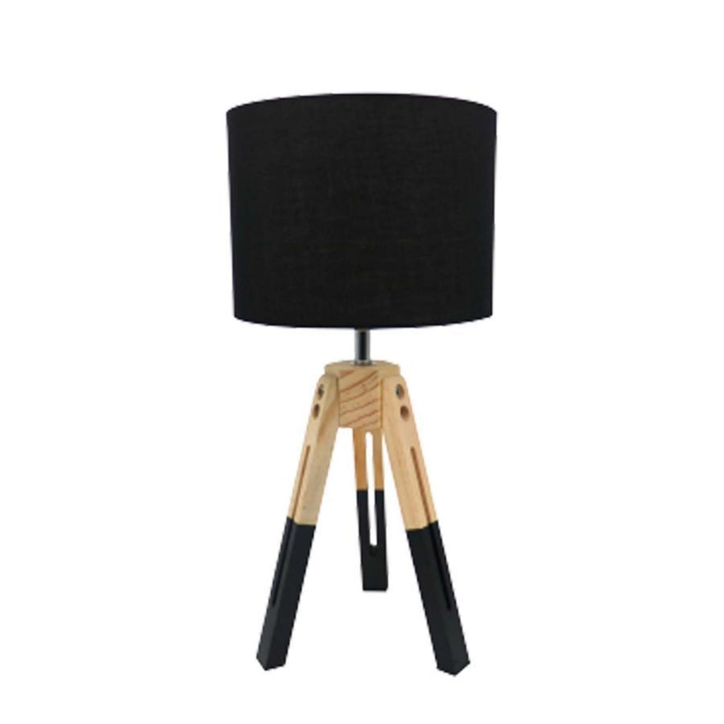 Xtricity - 3 Legged Table Lamp, 7.87 '' x 16.92``, From the Shilo Collection, Wood and Black - - Mounts For Less