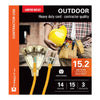 Xtricity - 3-Outlet Grounding Electric Light Extension Cord, 15.2 Meter Length, For Outdoor Use, Yellow - - Mounts For Less