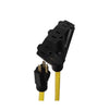 Xtricity - 3 Outlet Grounding Extension Cord, 15 Meter Length, For Outdoor Use, Yellow - - Mounts For Less