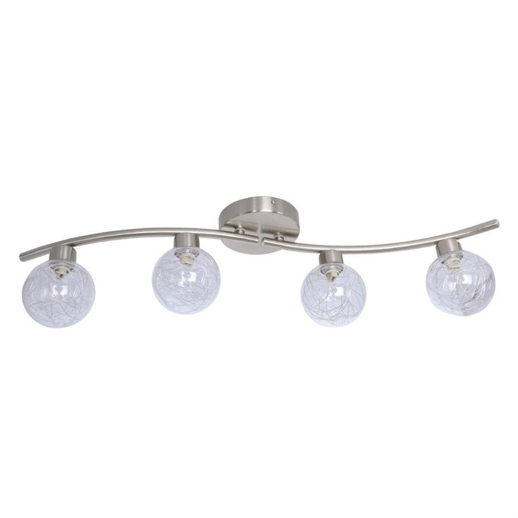 Xtricity - 4 Heads Ceiling Light, 26.3 '' Width, From The Oscar Collection, Silver - - Mounts For Less