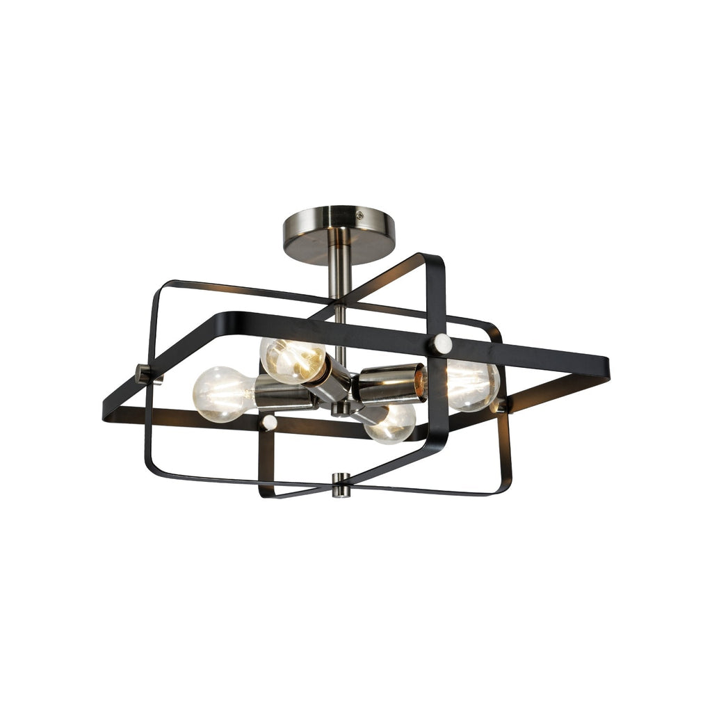 Xtricity - 4-Light Ceiling Light, 16.5'' Width, From the Sunkey Collection, Black - - Mounts For Less