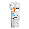Xtricity - 6 Outlet Surge Protector with Grounding, 90 Joules, 3 Feet Cable, White - - Mounts For Less