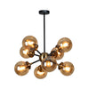 Xtricity - 8-Light Pendant, 21.7'' Width, From the Henderson Collection, Black and Amber - - Mounts For Less