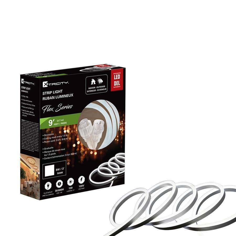 Xtricity Flexible Led Strip 9 feet/6w-3'/120v/White 5000k Indoor and Outdoor - - Mounts For Less
