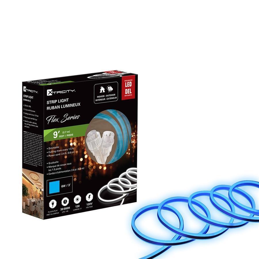 Xtricity Flexible Led Strip 9 feet/6w-3'/120v/blue Indoor and Outdoor - - Mounts For Less