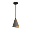 Xtricity - Pendant Light, 7.5 '' Width, From the Celeste Collection, Gray and Wood - - Mounts For Less