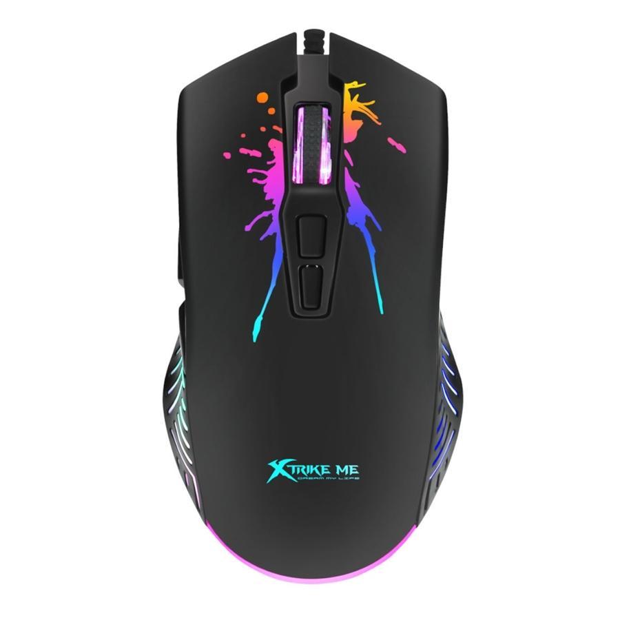 Xtrike Me GM-215 - Optical Gaming Mouse, Wired with 7 Buttons and Backlight, DPI 1200 to 7200, Black - - Mounts For Less