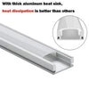 Yoho LED Aluminum Channel with Cover, Diffuser, End Cap and Mounting Clip, 1 Meter, Pack of 6 - - Mounts For Less