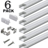 Yoho LED Aluminum Channel with Cover, Diffuser, End Cap and Mounting Clip, 1 Meter, Pack of 6 - - Mounts For Less