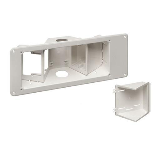 Arlington TVB713 Triple Recessed Low Voltage Media Plate Angled Openings - - Mounts For Less
