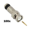 BNC Type Compression Connectors For RG6 Coaxial Cables Black 100Pk - - Mounts For Less