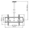 Ceiling Bracket mount Universal TV LED LCD PLASMA 32" to 60" S - - Mounts For Less