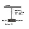 Ceiling projector mount black max 33 lbs & Up to 620mm extention - - Mounts For Less