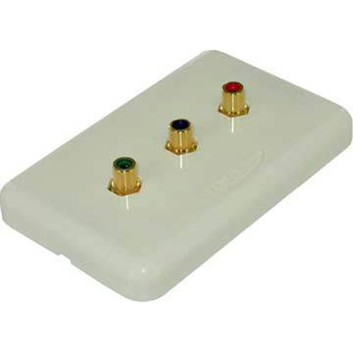 Component Wall Plate (3 RCA female to female couplers) White - - Mounts For Less